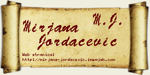 Mirjana Jordačević vizit kartica